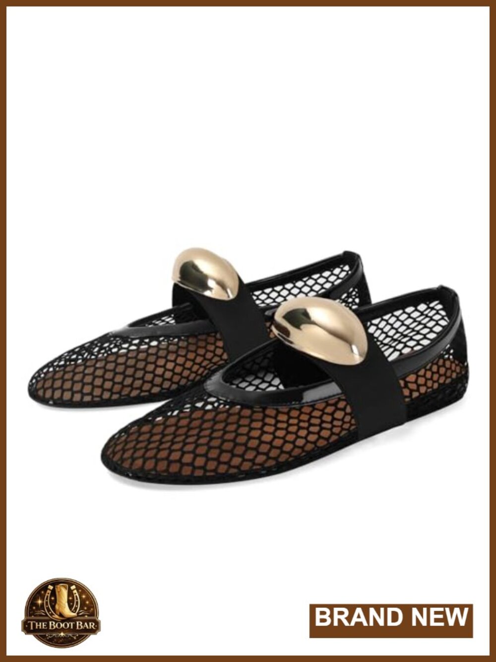 Mesh Ballet Flats with Buckle Strap Mary Jane Round Toe